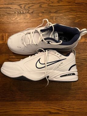 Nike Men’s White & Navy Air Monarch Athletic Sneakers